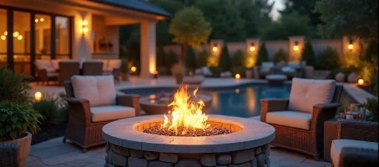 Gas fire pit installation