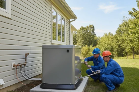 Whole-home standby generator installation