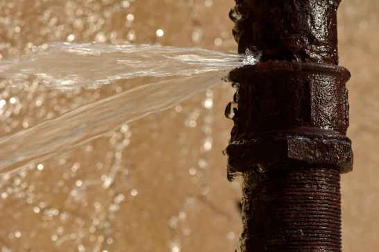 Burst water pipe spraying — leak repair service